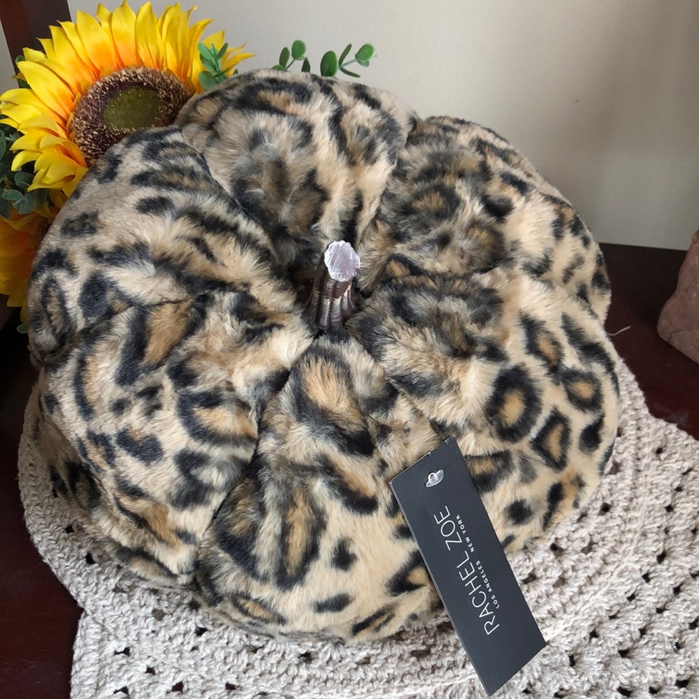Rachel Zoe Leopard Print Faux-Fur Accent Pumpkin